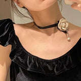 Vintage Rose Flower Choker Necklace Etrendy Women Lady New Fashion Jewelry Wholesale daiiibabyyy