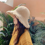 Warm Winter Bucket Hat Panama Women Vintage Handmade Kitted Hat Cap Female Hip Hop Cap Bob Fisherman Chapeau Femme daiiibabyyy