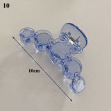 New Ins Large Geometric Hollow Square Tortoiseshell Transparent Blue Acetate Hair Clip Hair Claw for Women Hair Accessories daiiibabyyy