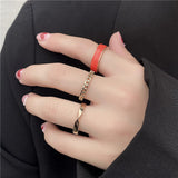 2021 New Gothic Style Three Piece Opening Rings For Woman European and American Wedding Fashion Jewelry Party Sexy Ring sets daiiibabyyy