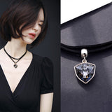 Necklace for Women Short Clavicle Chain Women Crystal Pendant Necklace Elegant Choker Leather Chain Jewelry Wholesale daiiibabyyy