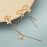 Daiiibabyyy Gold Silver Color Butterfly Open Rings Set For Women Girl Wedding Engagement Party Knuckles Jewelry Trends Punk Chain Rings
