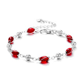 Fashion Geometric Oval Colorful Crystal Beads Bracelets For Women Elegant Silver Color Chain Charm Bracelet Birthday Party Gifts daiiibabyyy