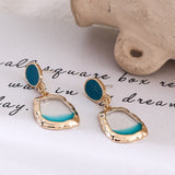 South Korea contracted Xuan elegant temperament wind color transparent earring fairy little girl pure and fresh and earrings daiiibabyyy