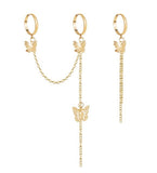 Punk Cool Hip hop Silver Color Tassel Chain Butterfly Rings Adjustable Open Index Finger Rings for Women Party Gift Jewelry daiiibabyyy