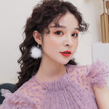 New Cute Pompon Snowman Christmas Tree Drop Earrings Fashion Snowflake Santa Claus Christmas Earrings For Women Party Jewelry daiiibabyyy