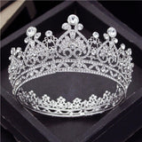 Daiiibabyyy Baroque Vintage Circle Bride Crown Crystal Diadem Pageant Headdress Bridal Tiaras and Crowns Wedding Hair Jewelry Accessories
