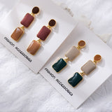 Elegant and ritualistic style drop glaze earrings, Korean geometric fashion women's earrings, 2022 new jewelry daiiibabyyy