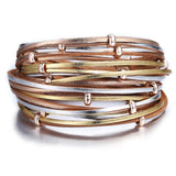 17KM Fashion Multi-layer Leather Bracelet For Women Man Vintage Gold Sliver  Couple Friendship Bracelets & Bangles Gift jewelry daiiibabyyy
