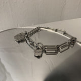 Stainless Steel Bracelet for Women Smiling Face Geometric Irregular Simple Letter Pendant Bracelet Jewelry Wholesale daiiibabyyy