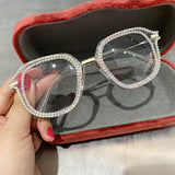 Myopia Hyperopia Women Sunglasses Vintage clear lens glasses ladies luxury rhinestone eyeglasses men optical Shades daiiibabyyy