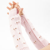 New Warmer Winter Women Gloves Stylish Hand Gloves Girl Arm Crochet Knitting Hollow Heart Mitten Warm Fingerless Gloves daiiibabyyy