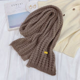 Winter  Fashion Female Millet Grain Solid Color Couple Student Shawl Warm Knitted Woolen Hat and Scarf Set Gorros Invierno Mujer daiiibabyyy