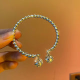 Fashion New Retro Double Bell Bracelet Silver Color Adjustable Bangle Jewelry For Women Girlfriend Birthday Party Gift daiiibabyyy