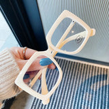 Clear Square Glasses Women Fashion Oversized Transparent Optical Glasses Frames Female Vintage Anti Blue Light Spectacle daiiibabyyy