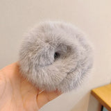 Woman Accesories Winter Woman Plush Pop Ring Female Sweet Rabbit-like Hair Ring Bracelet Ball Head Tie Head Hair Accessories daiiibabyyy