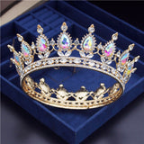 Daiiibabyyy Vintage Baroque Bridal Crown Princess Headband Luxury Bride Wedding Dress Hair Accessories Black Diadem Tiara Hair Jewelry