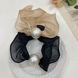 High-Quality Pearl Large Intestine Hair Ring Ins Ponytail Leather Case Temperament Head Rope 2022 New Simple Headdress Female daiiibabyyy