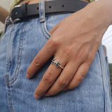 Lost Lady Retro Silver Black Skull Skelton Heart Rings Trendy Hiphop Punk Antique Finger Rings for Women Party Jewelry Gift daiiibabyyy