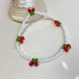 MENGJIQIAO Korean Sweet Fruit Necklace For Women Ladies Fashion Acrylic Beads Summer Holiday Choker  Collares Jewelry Gifts daiiibabyyy