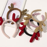 Autumn Winter Fleece Head Hoop For Women Children Cartoon Antlers Hair Hoop Fashion Xmas Hair Accessories Plush Simple Headband daiiibabyyy