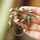Leaf brooch anti-failure pin fixed clothes decoration hundred matching accessories wholesale jewelry daiiibabyyy