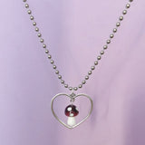 2022 Harajuku Style Stainless Steel Round Beads Chain Femme Necklaces Punk Jewelry Heart Mushroom Pendant Necklaces For Women daiiibabyyy