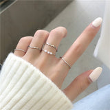 Daiiibabyyy Gold Silver Color Butterfly Open Rings Set For Women Girl Wedding Engagement Party Knuckles Jewelry Trends Punk Chain Rings