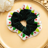 Elastic Hair Bands Christmas Style Scrunchies Soft Hair Tie Flannel Hair Rope Winter Xmas Hair Accessories Ponytail Holder daiiibabyyy