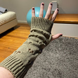 New Warmer Winter Women Gloves Stylish Hand Gloves Girl Arm Crochet Knitting Hollow Heart Mitten Warm Fingerless Gloves daiiibabyyy