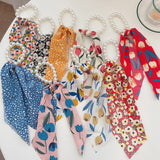 2022  Pearl Elastic Rubber Bands For Girl Bow Print Fashion Hair Accessories Hair Ties 2021 New Korea Women Hair Ropes 28 Style daiiibabyyy