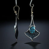 Trendy Retro Silver Color Women's Earrings Metal Inlaid Blue Stone Drop Earring for Women Engagement Party Fashion Jewelry daiiibabyyy