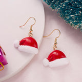 Asymmetry Acrylic Resin Christmas Earrings Cartoon Santa Claus Snowman Xmas Tree Drop Earrings Female Christmas Gifts Jewelry daiiibabyyy