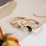 17KM Trendy Gold Tai Chi Couple Rings Set For Women Men Lover Couple Black White Rings Friendship Engagement Wedding Jewelry daiiibabyyy