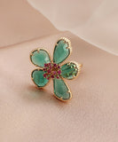 Trendy Exaggerate Crystal Zircon Flower Geometric Index Finger Rings For Women Wedding Party Jewelry Open Adjustable Rings Gift daiiibabyyy