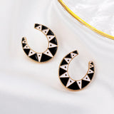 Gothic U-shaped Horseshoe Stud Earrings for Women Hip Hop Personality Spider Web Earrings Ins Fashion Jewelry Accesorios Mujer daiiibabyyy
