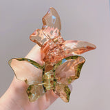 Crystal  Romantic Acrylic Butterfly Hair Claw  Trendy Back Of Head Hair Accessories  For Women Girls  Party Daily Collocation daiiibabyyy