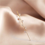 New Ear Needle Wrap Crawler Hook Earrings for Women Surround Auricle Diagonal Stud Copper Inlaid Zircon Piercing Earrings /1 Pc daiiibabyyy