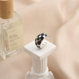 Vintage Checkerboard Finger Rings For Women Girls Punk Heart Black Geometric Metal Ring Party Gifts 2021 Trend Jewelry daiiibabyyy