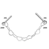 Nose Chain Nostril Ball Stainless Steel Nose Stud Decoration Earring Piercing Nariz Pircing Septum Double Nose Piercing Ring daiiibabyyy