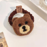 New Women Girls Cute Nylon Cartoon Bear Elastic Hair Bands Children Lovely Soft Scrunchies Rubber Bands Kids Hair Accessories daiiibabyyy