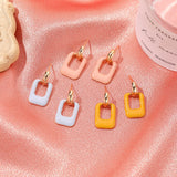 New Trendy Dripping Oil Resin Hoop Earrings for Women Girls Geometric Irregular Metal Acrylic Creativity Earrings Party Jewelry daiiibabyyy