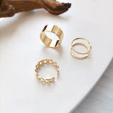 Daiiibabyyy Gold Silver Color Butterfly Open Rings Set For Women Girl Wedding Engagement Party Knuckles Jewelry Trends Punk Chain Rings