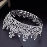 Daiiibabyyy Baroque Vintage Circle Bride Crown Crystal Diadem Pageant Headdress Bridal Tiaras and Crowns Wedding Hair Jewelry Accessories