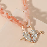Fashion Best Friends Honey Love Couple Pendant Necklaces for women Broken Heart BFF Good Friends Friendship Jewelry Gift daiiibabyyy