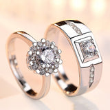 Classic Couple Rings For Men Women CZ Stone Trendy Wedding Lovers' Ring Jewelry Romantic Valentine's Day Present Ring Accessory daiiibabyyy