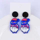 Cute Christmas Acrylic Earrings For Women Cartoon Christmas Tree Bell Snowflake Drop Earrings Trendy Jewelry Xmas Festive Gift daiiibabyyy