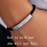 New Trendy Cross Bible Laser Engraving Letters Bracelet Personality Punk Stainless Steel Bracelet For Men Women Jewelry Gift daiiibabyyy