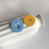 Interesting geometric asymmetry creative wacky comic face earrings, stylish oil painting women's earrings, 2022 new jewelry daiiibabyyy