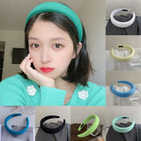 New Fashion Western Style Solid Colors Thicken Padded Headband Bezel Turban Women Hairbands Girls Accessories Headwear INS daiiibabyyy